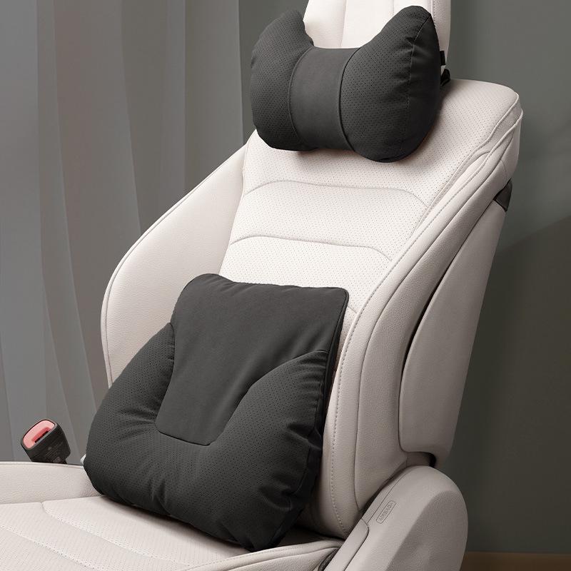 Car Headrest & Lumbar Support Pillow Set - 5-Piece Neck & Back Cushion for New Vehicles
