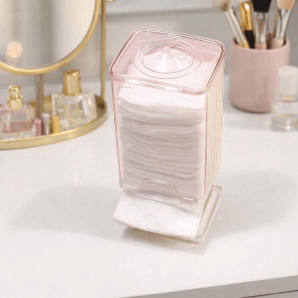 Sealed Cosmetics Cotton Pad Holder Plastic Makeup Pads Container Makeup Cotton Pad Box for Bedroom