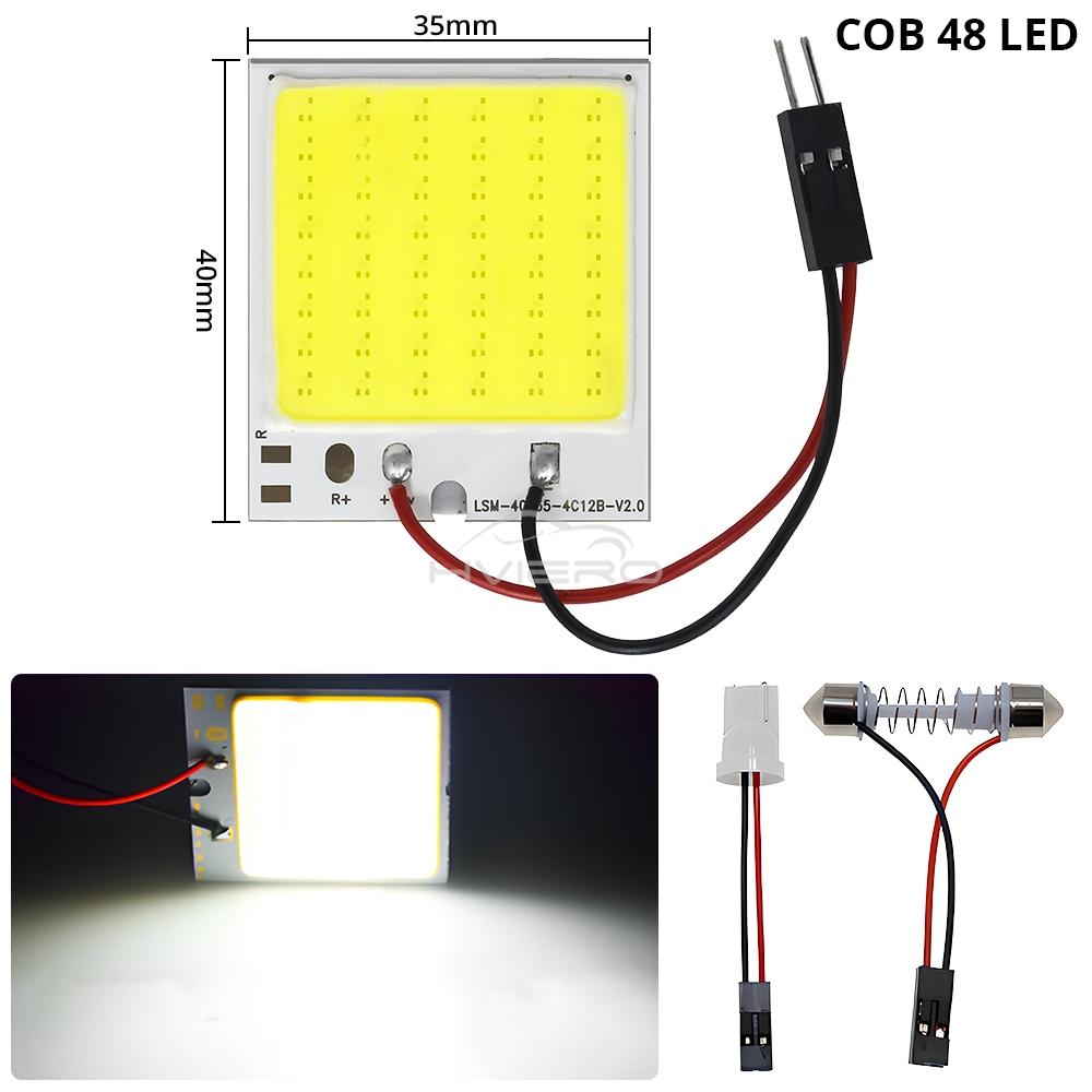 T10 C5W Car Led Cob 16/24/36/48SMD White Parking Bulb Auto Interior Reading Panel Lamp Super Bright Festoon License Plate Lights Dome Lights 6