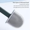 Revolutionary Silicone Flex Toilet Brush with Holder,No-Slip Long Handle Toilet Brush with Holder, Standing Holder & Wall Mounting Cleaning Brush Set