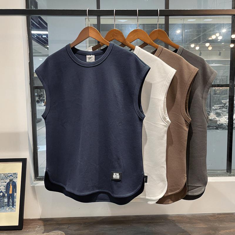 Летняя ультратонкая дышащая спортивная майка для мужчин в американском стиле, модная и красивая, свободная и без рукавов, с бретелью-майкой на плече