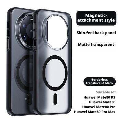 Для Huawei Mate 80 Pro Max, 80/80RS/80 70 60 Pro Plus, Чехол-накладка с покрытием Soft-touch, Матовый, Полупрозрачный, С кольцом-держателем 360°, Магнитный, Защитный