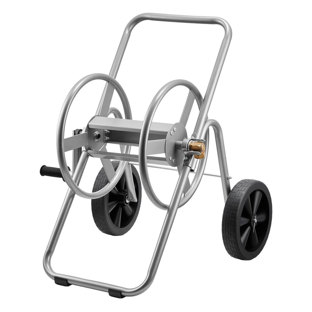 Water Hose Reel Cart, 6096/9144 cm High-Pressure Garden Hose Cart, Hoses Reel Carts with Two Wheels, Handle & Heavy-Duty Mesh Storage Basket, Portable