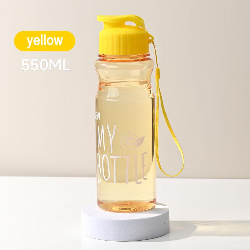 550ML Transparent Water Bottle Portable Sport Cup for Drinking Kitchen Tools Water Bottle for Outdoor School Travel Girl Boy Cup