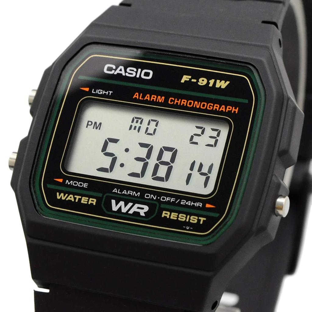 Casio Унисекс Кварцевые Черные Часы F-91W-3, [Б/У]