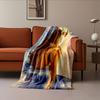 Seated Woman in Art Style for all seasons blanket lunch break throw gift