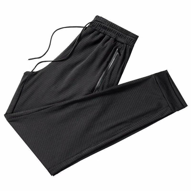 Ice Silk Mesh Mens Casual Pants With Drawstring Waist For Summer Activewear