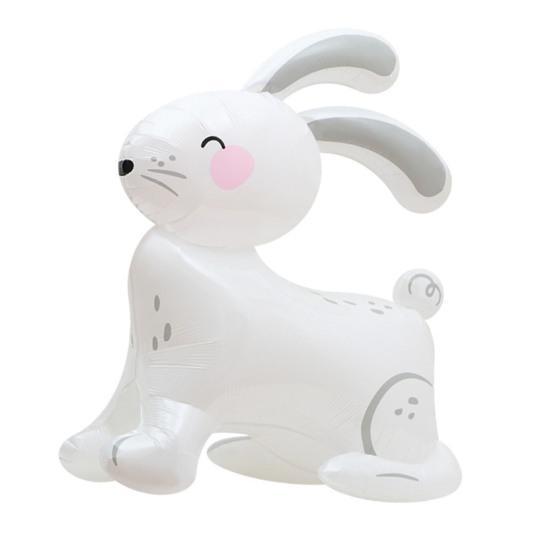 Rabbit Balloon Party Themed Scene Layout Lovely Cartoon Animal Inflatable Toy Ornament 4D Standing Easter Bunny Aluminum Foil Balloon Party Decoration