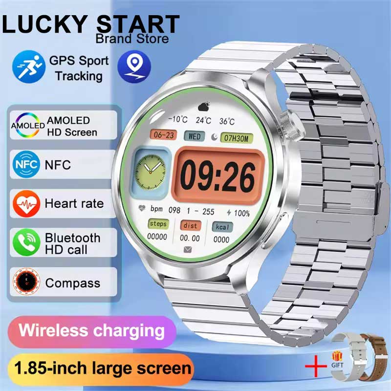 2025 Новые военные спортивные умные часы для мужчин 1,85-дюймовый AMOLED-экран Компас Альтиметр Пульс АД NFC Bluetooth-звонок Умные часы