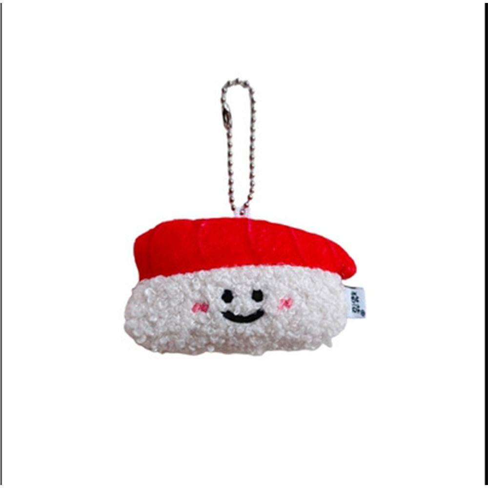 Key Buckle Sushi Plush Doll Keychain Salmon Plush Doll Toy Cute Women