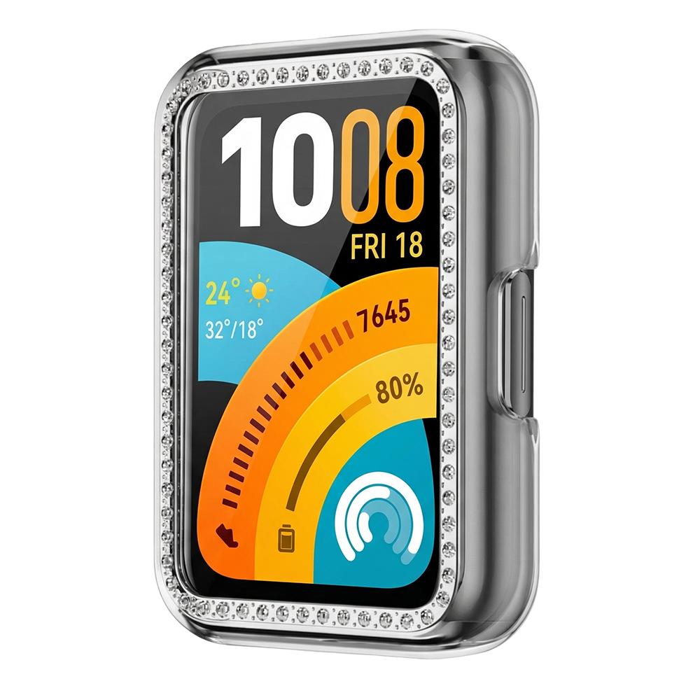 Алмазный чехол для смарт-часов Huawei Band 11 Аксессуары Жесткий полый бампер-рама из ПК со всех сторон Корпус-оболочка для чехла Huawei Band11