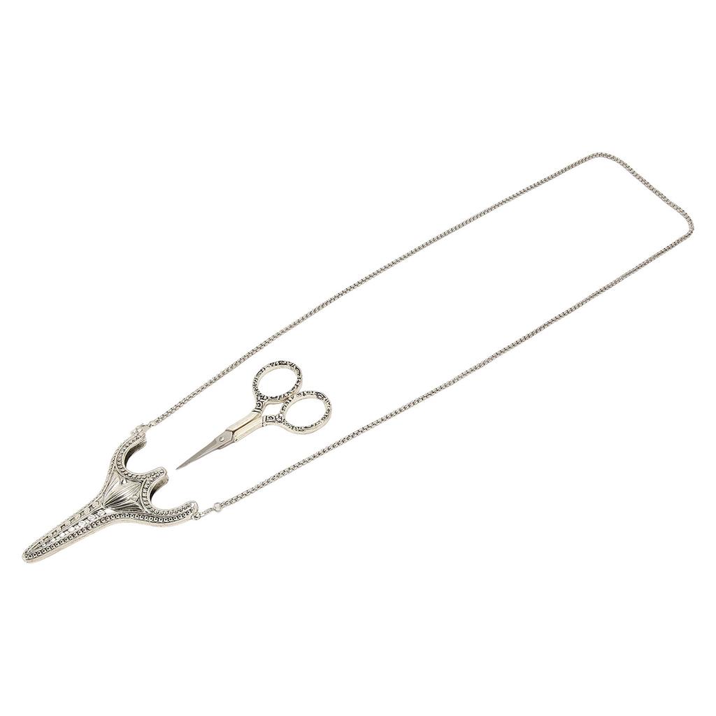 Embroidery Scissors Retro Exquisite Stainless Steel Sewing Scissors with Sheath Chain for