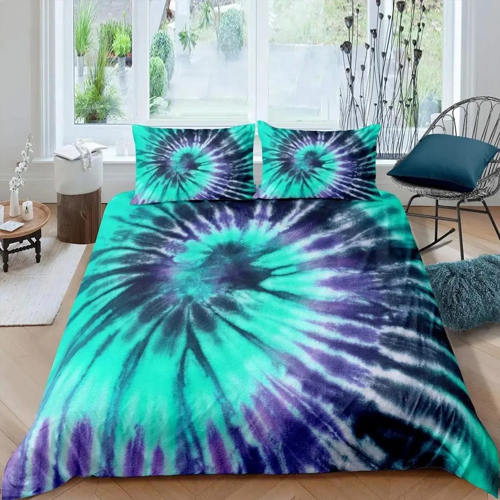 Tie Dye Duvet Cover Set Bohemian Hippie Spiral Bedding Sets Ethnic Boho  Comforter Cover Set Swirl Tie Dyed Pattern Quilt Cover