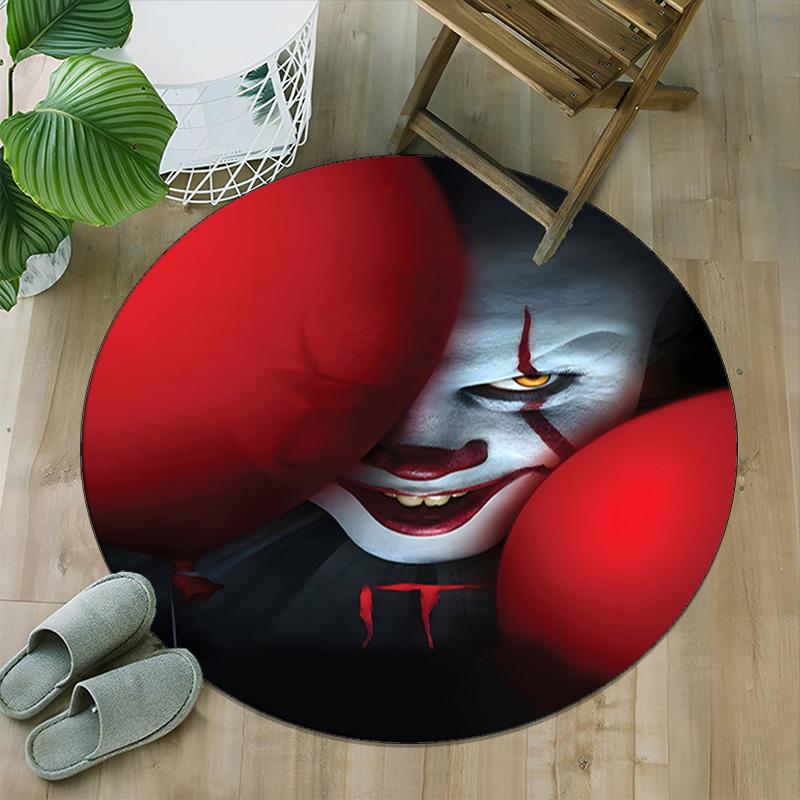 1pc Pennywise2 Print Round Carpet Chair Round Carpet Suitable for Bedroom Living Room Home Decorative Carpet
