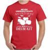 Футболка барабанщика Никогда не недооценивайте старый набор барабанов Мужская забавная футболка с изображением барабанщика