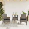 VidaXL Garden Dining Set and Cushions 3 Pcs Grey Rattan Acacia 3278719