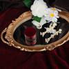 1PC Vanity Tray Bathroom Oval Golden Mirror Tray Home Decor Washstand Tray Small Jewelry Photography Decoration European Retro