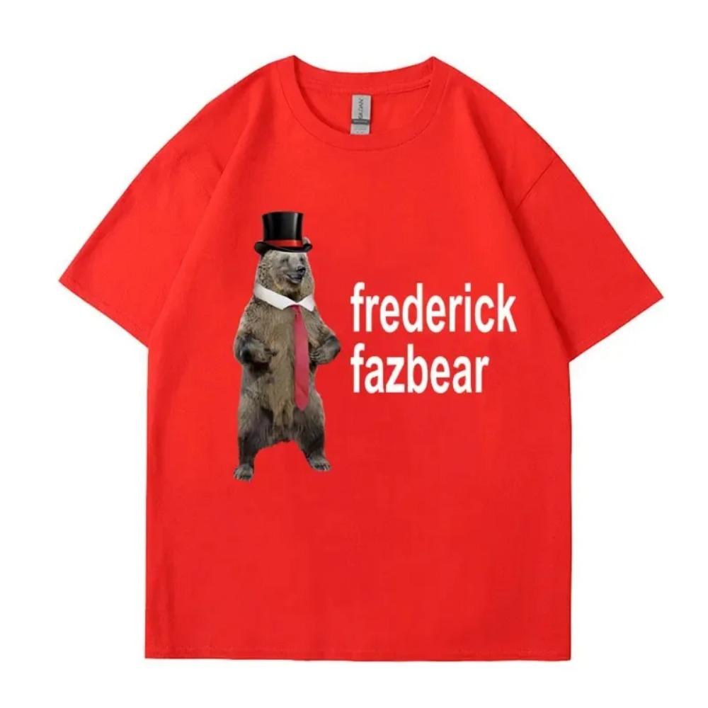 Frederick Fazbear The Fancy Bear Fnaf Футболка Мужская Женская Забавная Мемная Одежда Футболка Чистый Хлопок Футболка большого размера с коротким рукавом