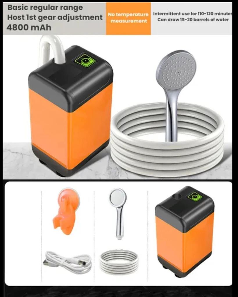 Outdoor Camping Shower Portable Electric Shower Pump IPX7 Waterproof with Digital Display for Camping Travel Beach Pet Watering
