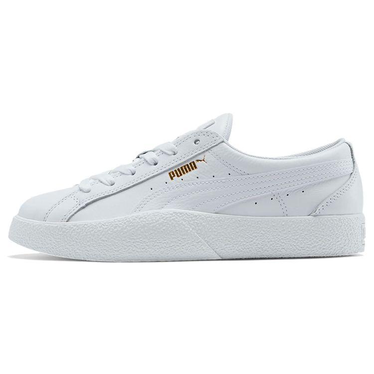 Puma Love Tumble Leather Triple White Women Sneakers 373649-01