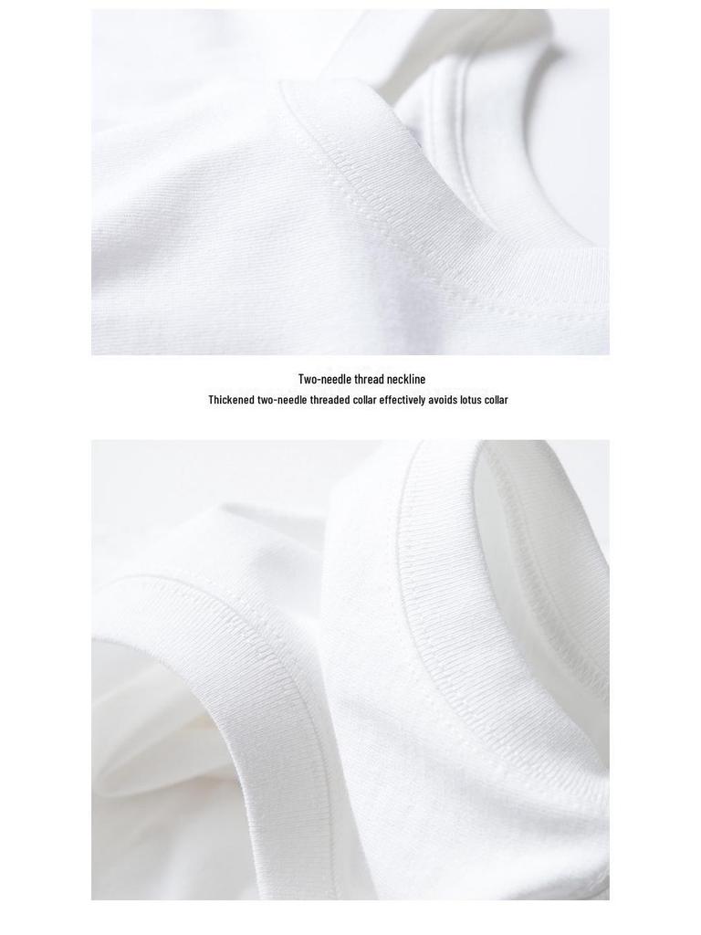 Футболка унисекс из плотного хлопка плотностью 220 г, белого цвета, с короткими рукавами, с круглым вырезом