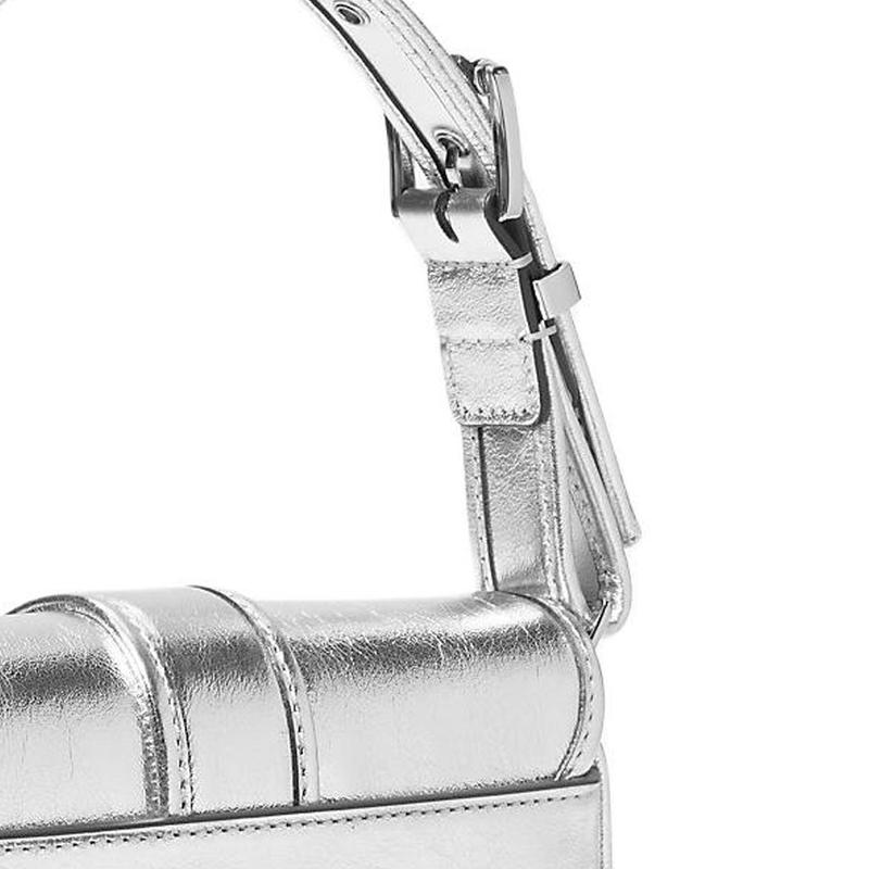 Michael Kors Колби металлическая фурнитура регулируемый плечевой ремень кожаная сумка-тоут через плечо мини женская серебристая