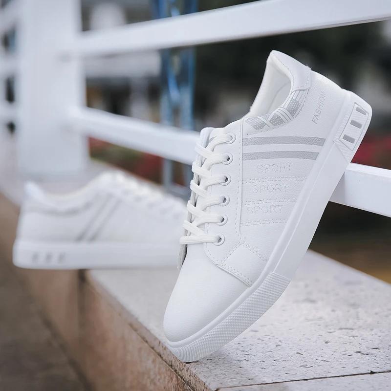 Модные кроссовки мужские вулканизированные туфли на толстой подошве удобные весенне-осенние мужские туфли на платформе спортивные повседневные белые туфли