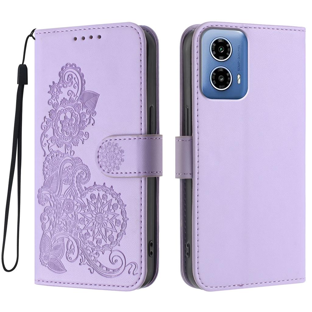 For Motorola Moto G45 5G/Motorola Moto G34 5G Phone Cases Mandala Flower Leather Wallet Mobile Cover with Strap