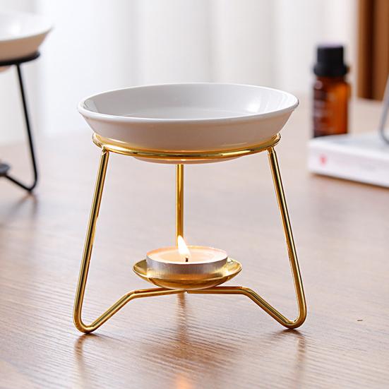 Wax Candle Burner Style Heat-Resistant High Stability Rust-proof Simple Decorative Iron Wax Candle Essential Oil Burner Tealight