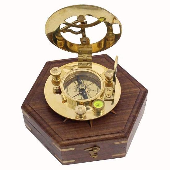 Brass Compass Nautical Compass  Solid Brass Compass  Look Solid Brass Sundial Compass Directional Magnetic Compass for