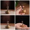 Waterproof Little Teapot Keychain Mini Green Sandalwood Phone Chain Carved Teapot Pendant  Car Key