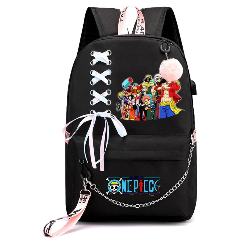 Аниме One Piece Printed Boy Girl Schoolbag Document Bag Student Book Bag for Girl Back To School Computer Charge Backpack Men Womens Casual Rucksack