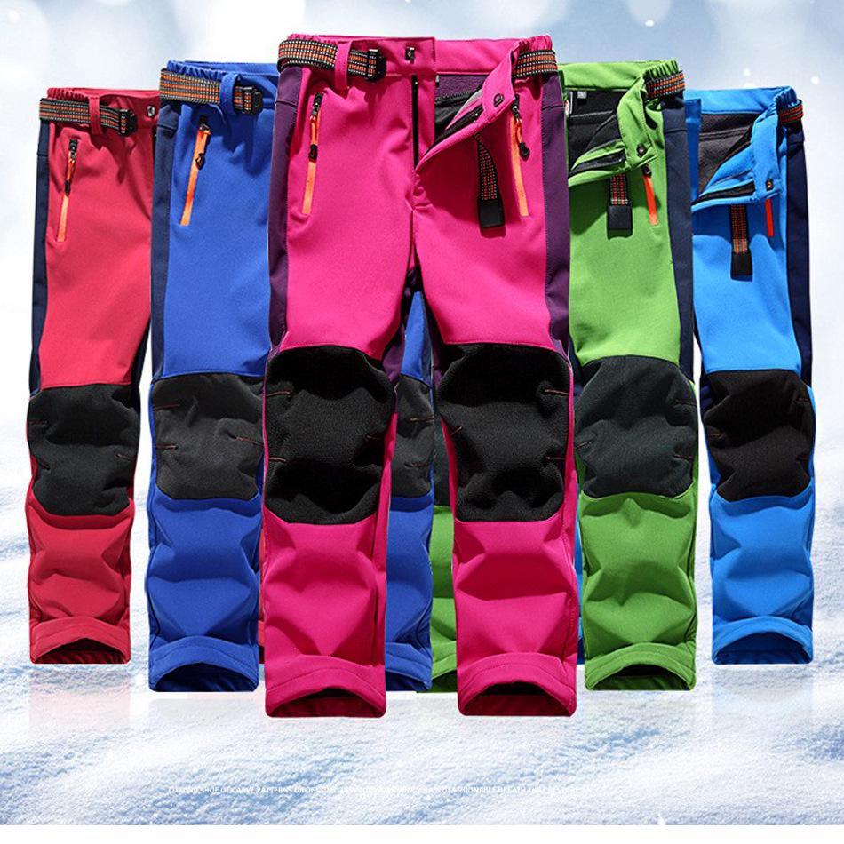 Children's Windproof, Waterproof, Warm Ski Pants for Boys & Girls - Plain Design for Older Kids