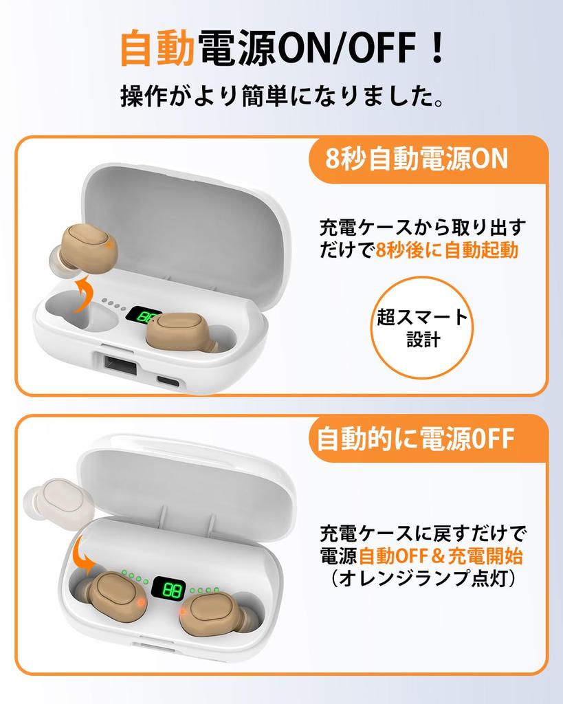 Слуховой аппарат для Шуонки Новый Легкий Автоматический Мощность Громкость до Часов Непрерывной 1200 мАч Зарядный чехол Добавляет 200 Часов Шума Уровень Аккумулятора