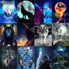 Popular 5D Diy Cross Stitch Animal Wolf Painting Full Drill Cross-Stitch Crafts Kit Wall Sticker Home Decor