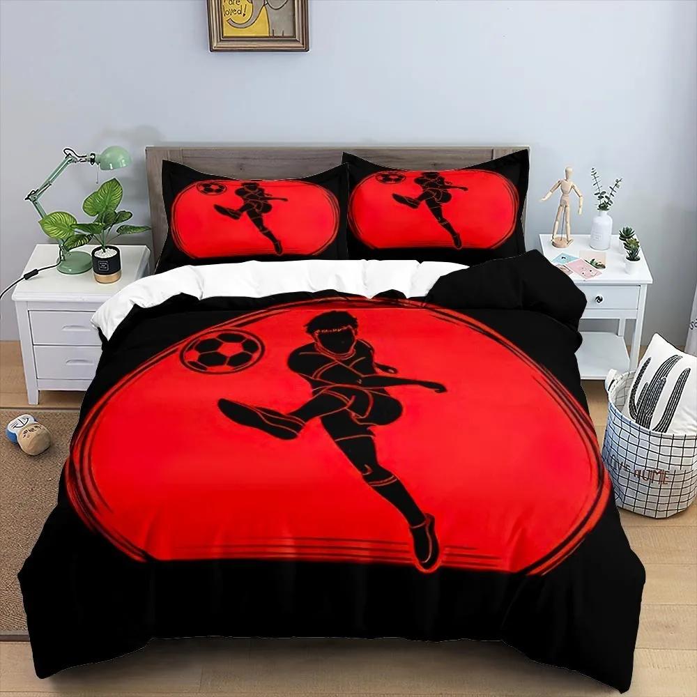 Cool Football Soccer 3D Bedding Set Duvet Cover Pillowcases Comforter Bed Linen Room Decor For Boys Gift Twin Queen King Size