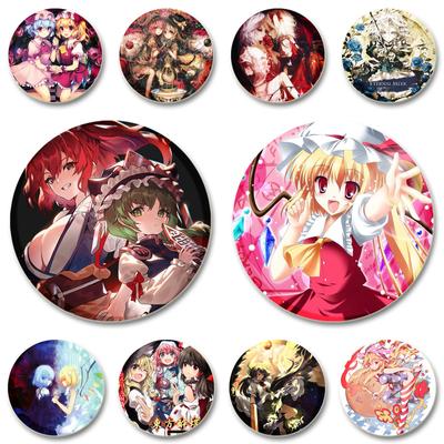 32/44/58 мм значок игры Touhou Cosplay, ручная работа, креативные эмалевые булавки, мультяшные изысканные броши для воротника, рюкзака, аксессуара для одежды 44 58 мм