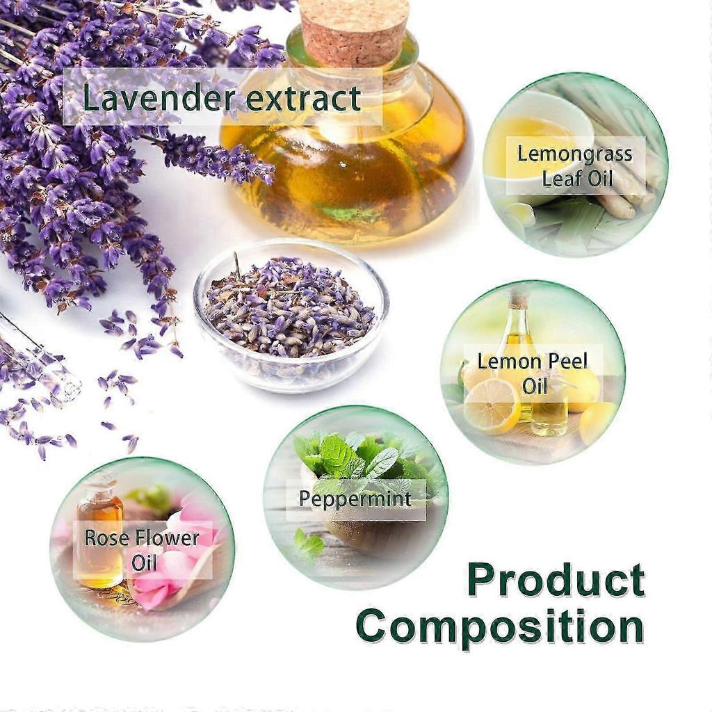 Relaxing Body Care Shower Pack - 6pcs Lemongrass & Lavender Oil for Stress Relief, Deep Cleansing, Aromatherapy, Skin Nourishment & Softening