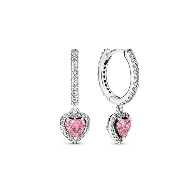 925 Silver Earrings Double Hoop Butterfly Earring Fit Charms Diy Fine Jewelry Gift For Women Making Accessories
