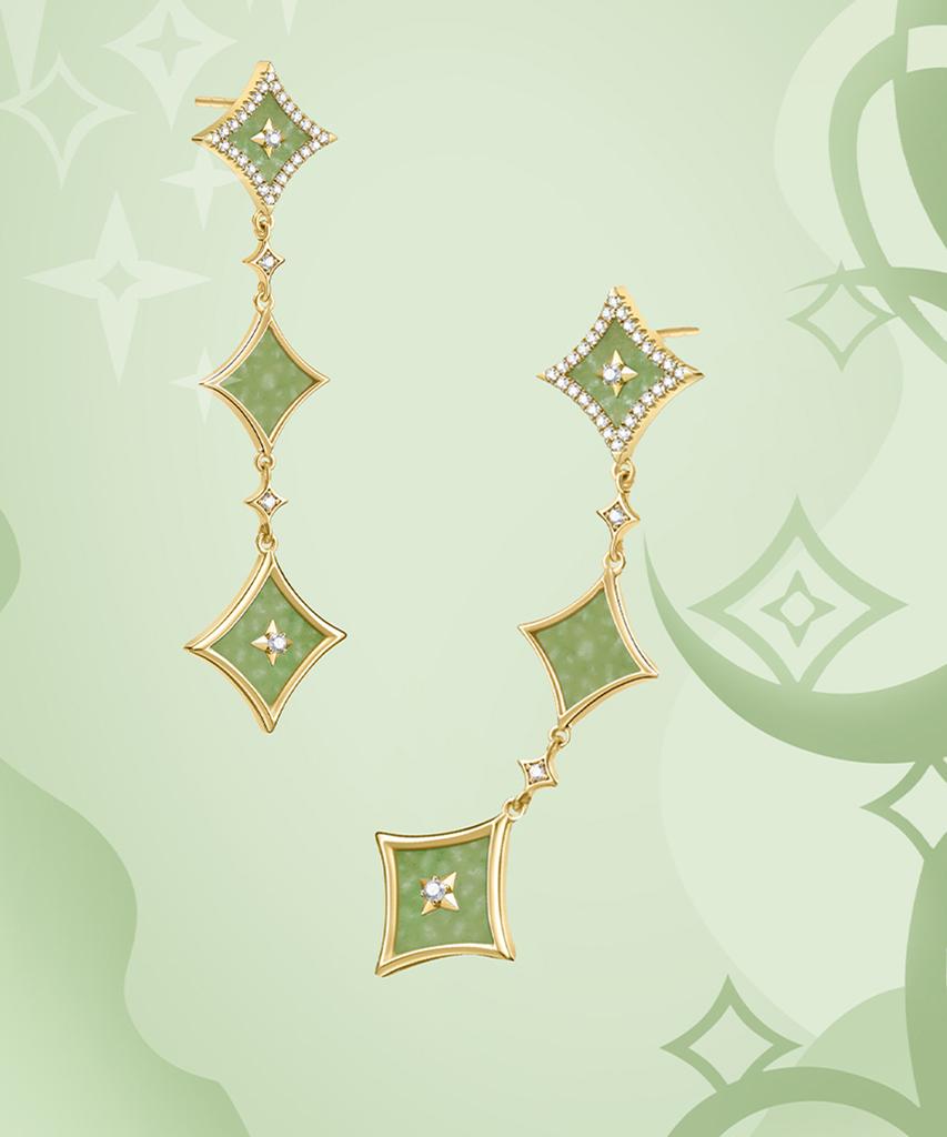 Lola Rose Starry Aventurine Chain Drop Silver Earrings