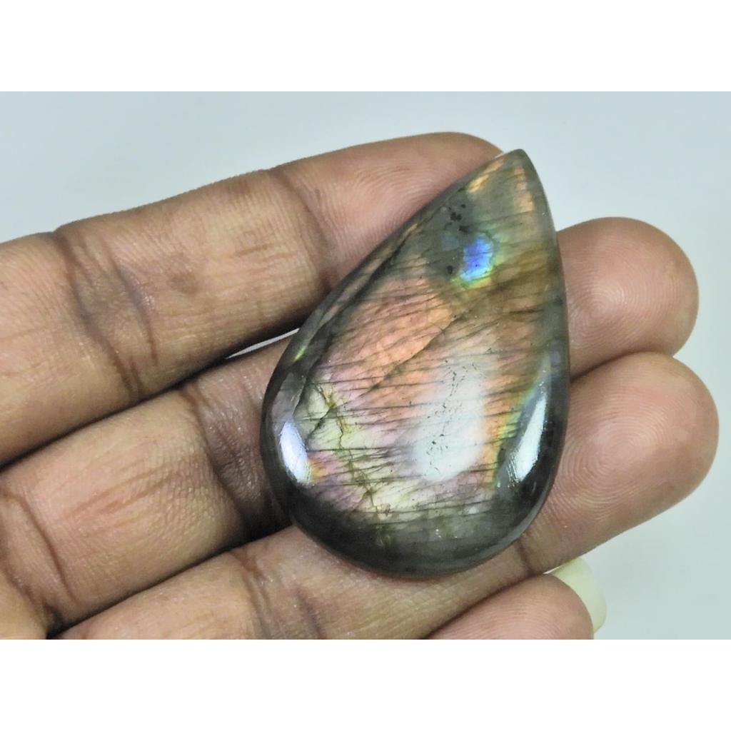 30X47X07MM Natural Purple Labradorite Spectrolite Pear Loose Gemstone 85Cts. D-410