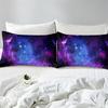 Набор простыней с ярким фиолетовым галактическим космическим звездным авиационным туманностью принтом - Мягкий, дышащий, удобный, с глубоким карманом для матраса