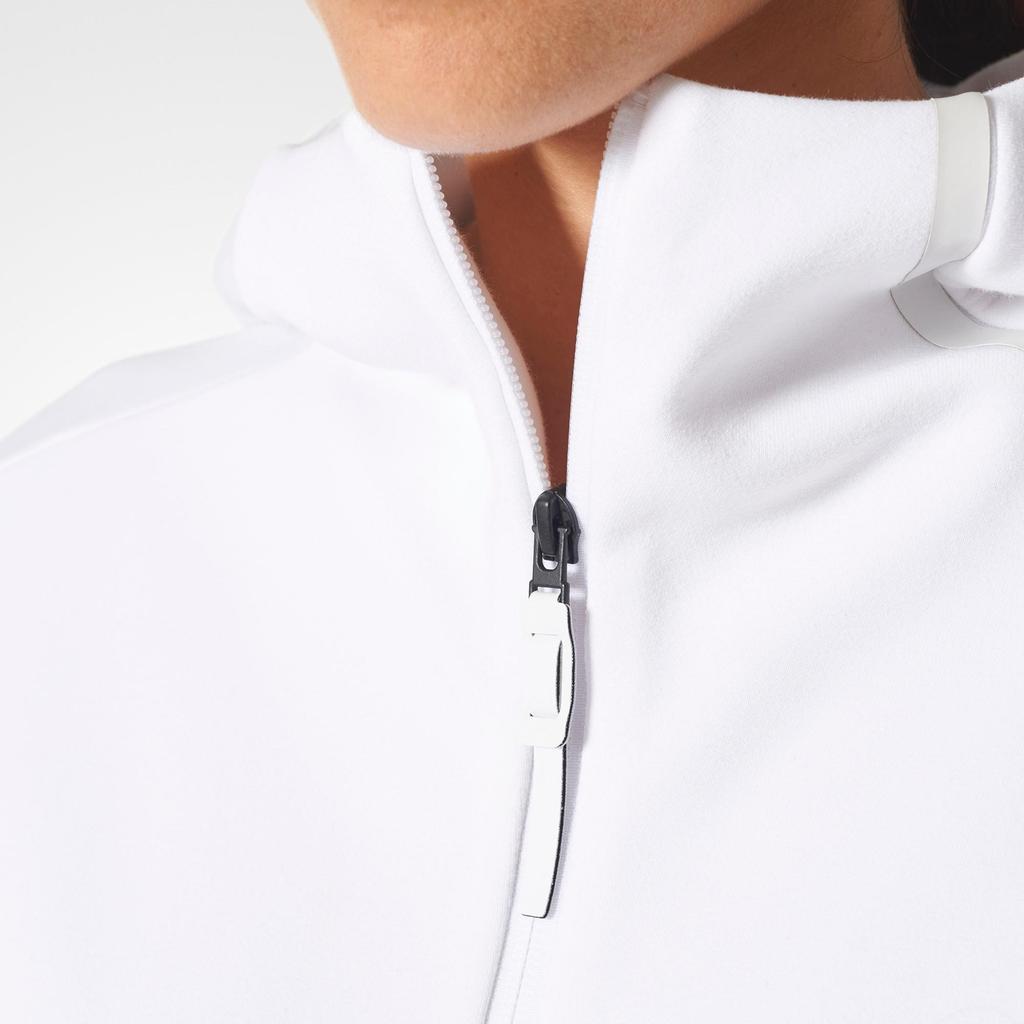 Adidas Zne Hoodie 2 однотонная полосатая спортивная трикотажная куртка женская толстовка с капюшоном белая CE4122