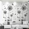 Small Size, Black Dandelion Wall Sticker, Sofa Bedroom Background Wall Sticker, Living Room TV Decoration, Self-adhesive Sticker