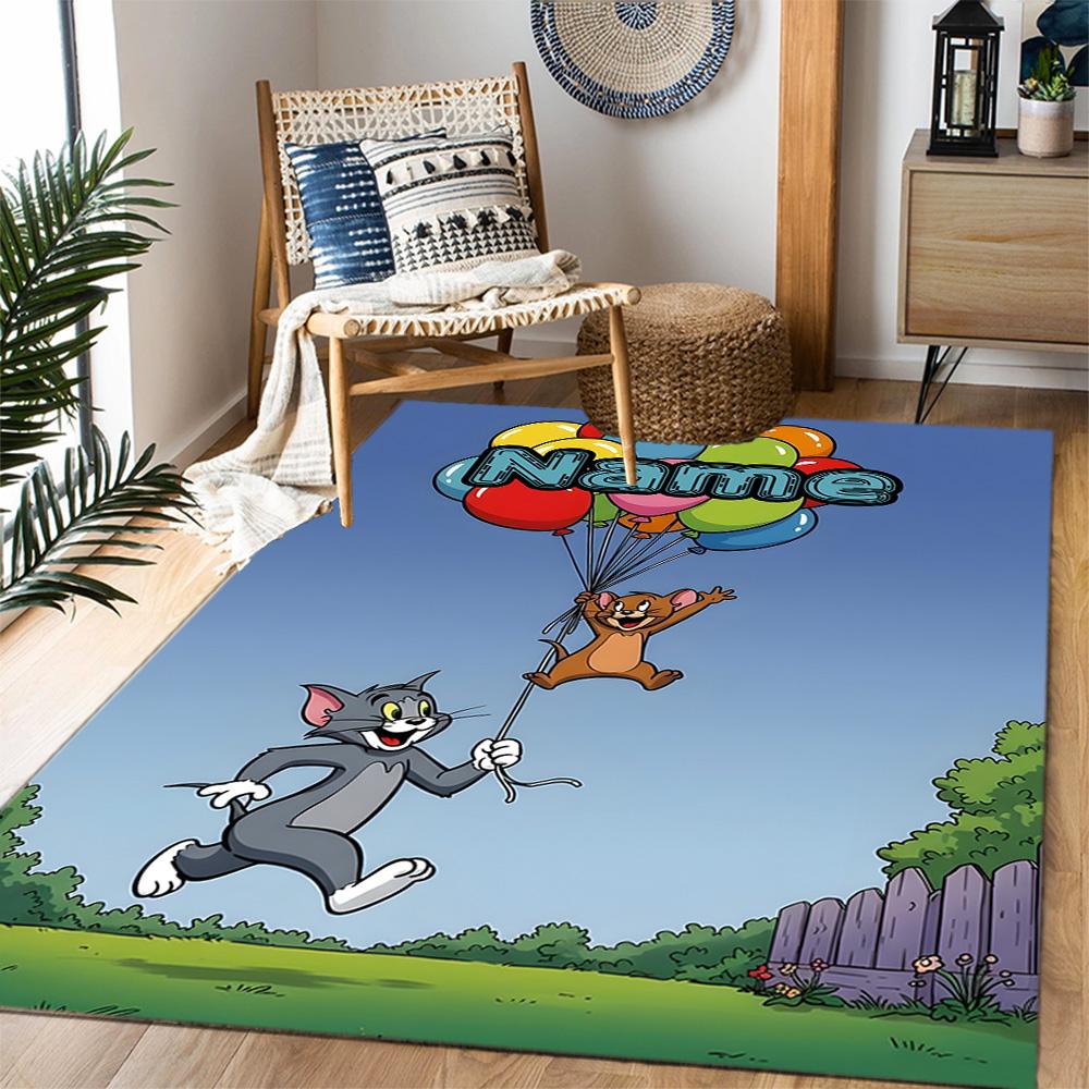Looney Bold Bugs Bunny Artwork Customizable Name Floor Rug Office Rug Design for Bedrooms Living Rooms Playrooms Game Room Anti-slip Rug Anime Office