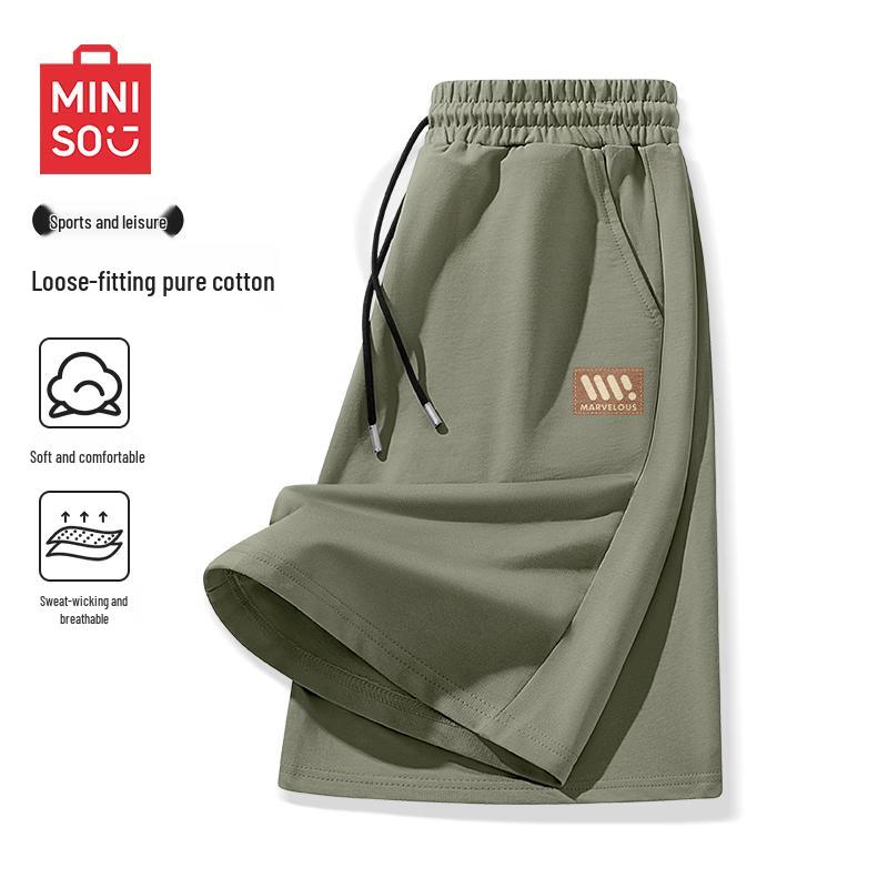 MINISO Мужские хлопковые шорты свободного кроя в американском стиле