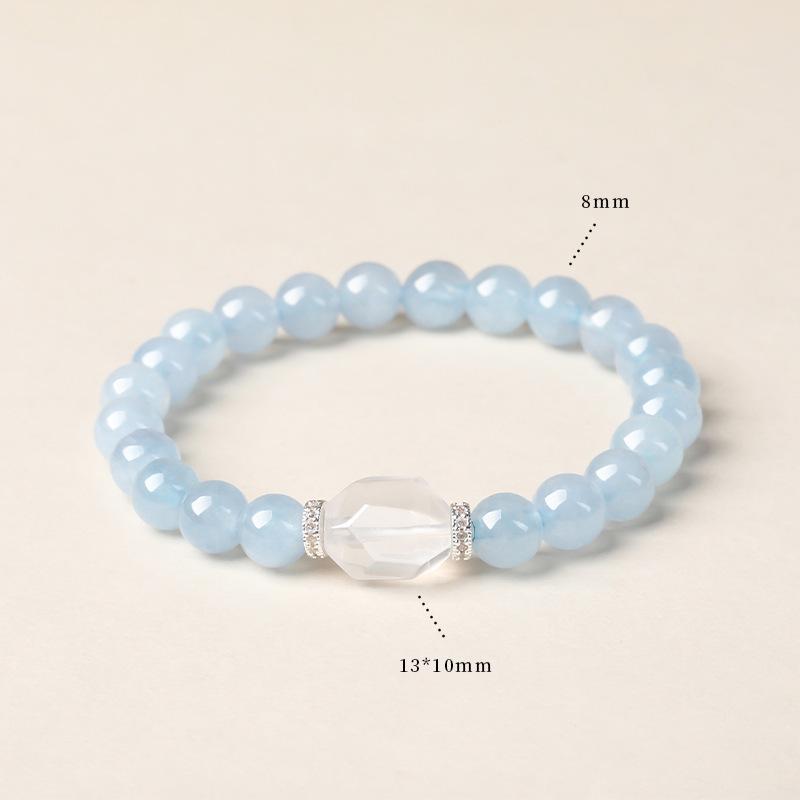 Amethyst & White Crystal Beaded Bracelet for Girls - Sweet Summer Fairy Jewelry