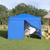 Folding Gazebo 3 x 3 m, waterproof, sturdy and winter-proof, with 4 side walls and 4 sandbags, UV protection 50+, foldable, steel frame (blue)