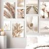 Скандинавский бежевый цветок, трава, холст, картина, пейзаж, картина, минималистичный настенный художественный постер, пейзажный принт, современный декор для дома, комнаты