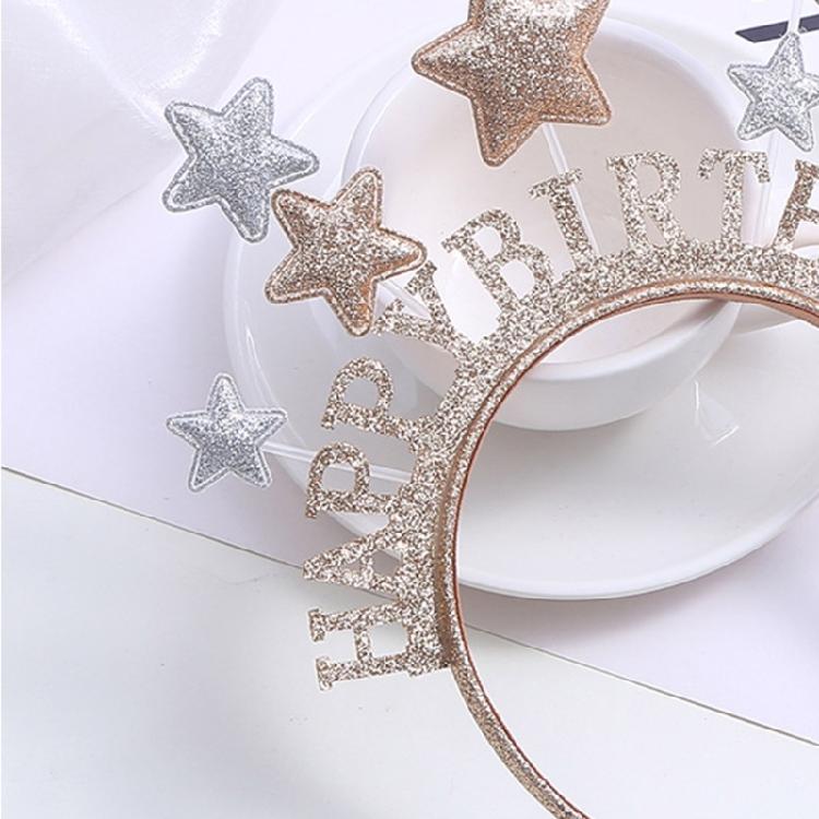 Уникальный ободок с пайетками HAPPY-BIRTHDAY для взрослого и ребенка, украшения для волос